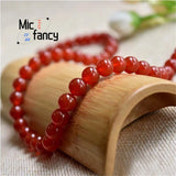 Natural Agate Chalcedony Bead Necklace Bracelet Set