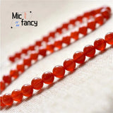 Natural Agate Chalcedony Bead Necklace Bracelet Set
