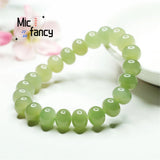 Vintage Hetian Jade Qiemo Bead Bracelet National Style Gift