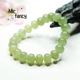 Vintage Hetian Jade Qiemo Bead Bracelet National Style Gift