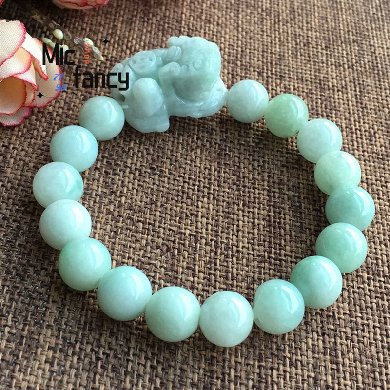 Laokeng Myanmar Jadeite Pixiu Jade Bead Bracelet Retro Charms