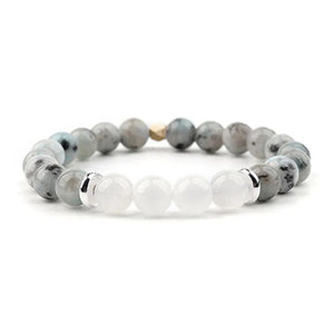 Natural Stone Beaded Elastic Bracelet for Good Fortune Courage Lucky Wealth