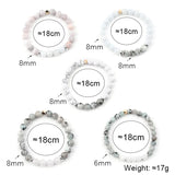 Natural Stone Beaded Elastic Bracelet for Good Fortune Courage Lucky Wealth