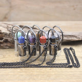 Aventurine Lemon Quartz Perfume Bottle Pendant Necklace