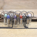 Aventurine Lemon Quartz Perfume Bottle Pendant Necklace