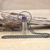 Aventurine Lemon Quartz Perfume Bottle Pendant Necklace