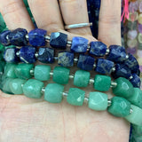 Aventurine Sodalite Stone Beads 15'' Cube DIY Loose Beads