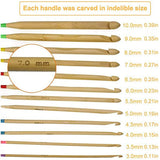 Bamboo Tunisian Cable Carpet Crochet Hooks Knitting Needles Set