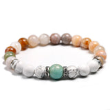 Bamboo Leaves Bracelet with Howlite and Amazonite Beads