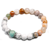 Bamboo Leaves Bracelet with Howlite and Amazonite Beads