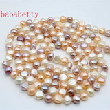 Natural Baroque Freshwater Pearl Sweater Chain Necklace