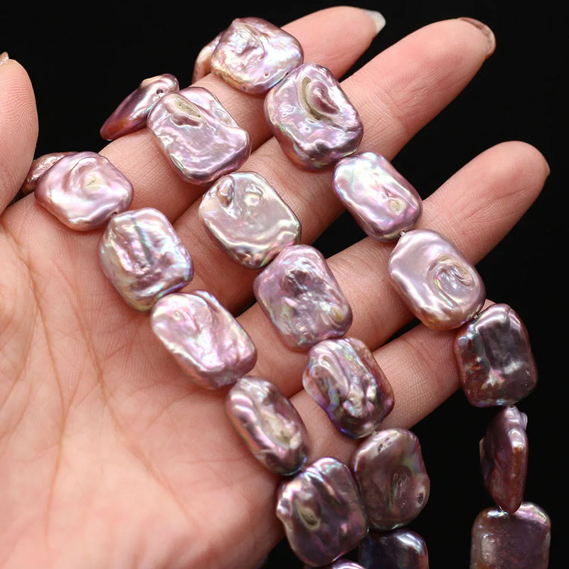 Baroque Freshwater Pearl Beads 15x18mm Purple