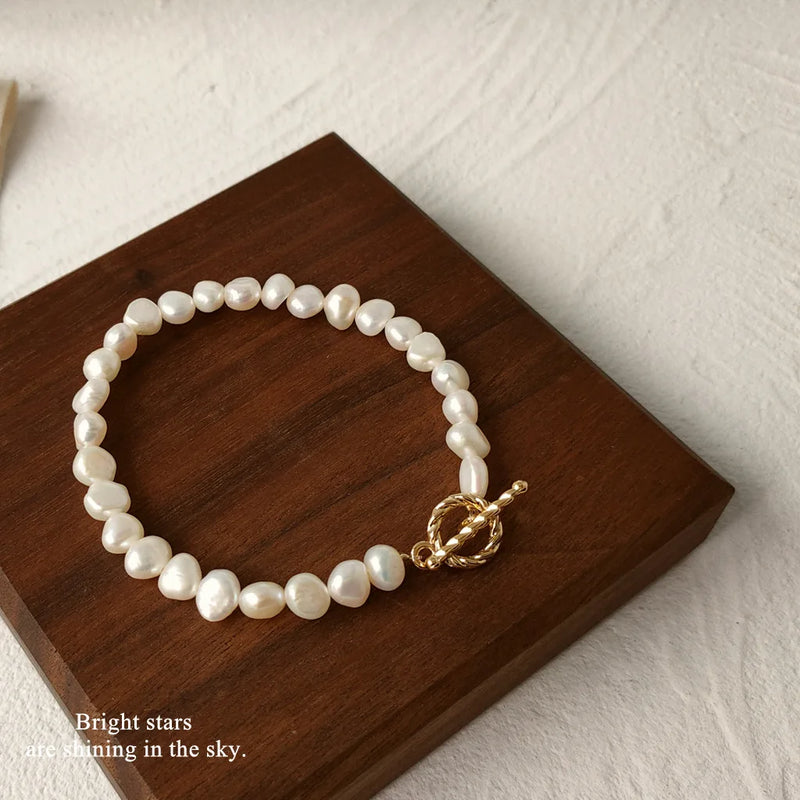 Baroque Freshwater Pearl 14K Filled Ladies Bracelet Christmas Gift