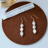 Baroque Freshwater Pearl 14K Filled Tassel Stud Earrings Bridal Jewelry