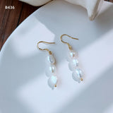Baroque Freshwater Pearl 14K Filled Tassel Stud Earrings Bridal Jewelry