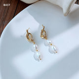 Baroque Freshwater Pearl 14K Filled Tassel Stud Earrings Bridal Jewelry