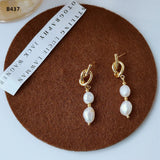 Baroque Freshwater Pearl 14K Filled Tassel Stud Earrings Bridal Jewelry