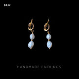 Baroque Freshwater Pearl 14K Filled Tassel Stud Earrings Bridal Jewelry