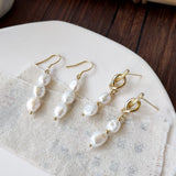Baroque Freshwater Pearl 14K Filled Tassel Stud Earrings Bridal Jewelry