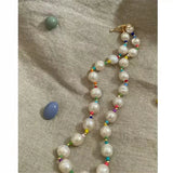 Baroque Pearl Bead Necklace OT Buckle Choker Chain for Women Girls