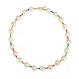 Baroque Pearl Bead Necklace OT Buckle Choker Chain for Women Girls