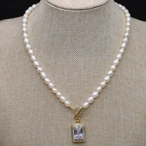 Baroque Freshwater Pearl Necklace Pendant Women Charm Jewelry Wedding Gift