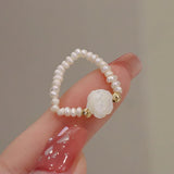 Baroque Freshwater Pearls Flower Shell Beaded Strand Bracelets for Women
