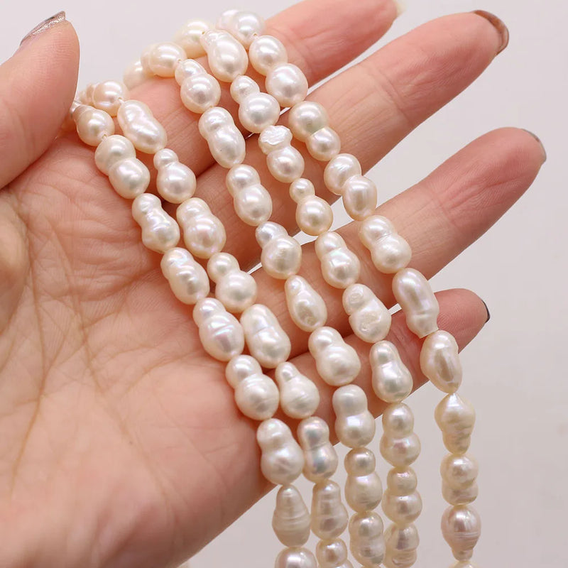 Baroque Pearl Bead Gourd Shape Freshwater Pearl Loose Beaded 6x10-8x12mm