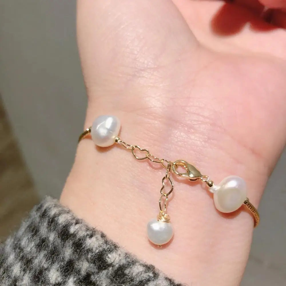 Natural Baroque Pearl Bracelet For Women Girl Lovers' Engagement