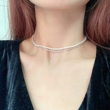 Natural Baroque Pearl Clavicle Necklace 18k Plated 32+7cm