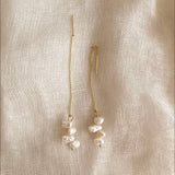 Baroque Pearl Drop Earrings 14K Filled Boho Oorbellen Brinco Vintage