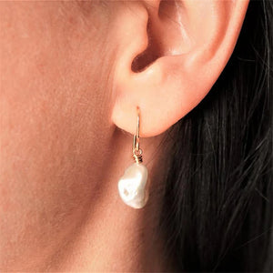 Baroque Pearl Earrings 14K Filled Drop Earrings Vintage Women Earrings