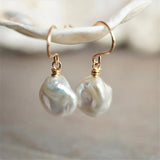Baroque Pearl Earrings 14K Filled Drop Earrings Vintage Women Earrings