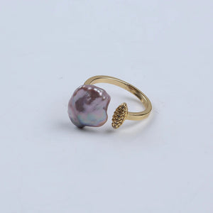 Natural Baroque Pearl Finger Rings for Women Girl Jewelry Gift