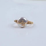 Natural Baroque Pearl Finger Rings for Women Girl Jewelry Gift