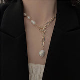 Baroque Pearl Necklace Gold-plated Long Necklace