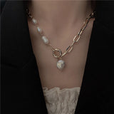 Baroque Pearl Necklace Gold-plated Long Necklace