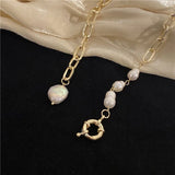Baroque Pearl Necklace Gold-plated Long Necklace