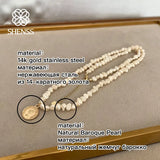 Baroque Pearl Necklace Stainless Steel Fine Jewelry