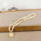 Baroque Pearl Necklace Stainless Steel Fine Jewelry