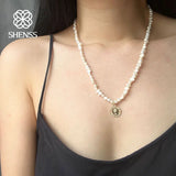 Baroque Pearl Necklace Stainless Steel Fine Jewelry