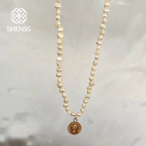 Baroque Pearl Necklace Stainless Steel Fine Jewelry