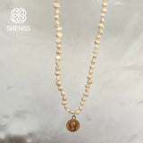 Baroque Pearl Necklace Stainless Steel Fine Jewelry