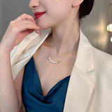 Baroque Pearl Pendant Necklace for Women, Collarbone Chain Gift