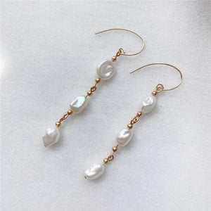Baroque Pearls Earrings 14K Filled Drop Vintage Jewelry