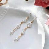 Baroque Pearls Earrings 14K Filled Drop Vintage Jewelry