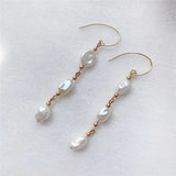Baroque Pearls Earrings 14K Filled Drop Vintage Jewelry