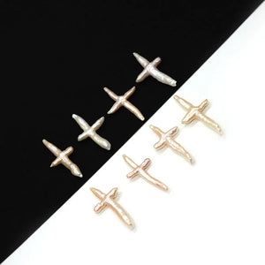 Baroque Pearls Irregular Cross Beads 20-50mm Charm DIY Jewelry