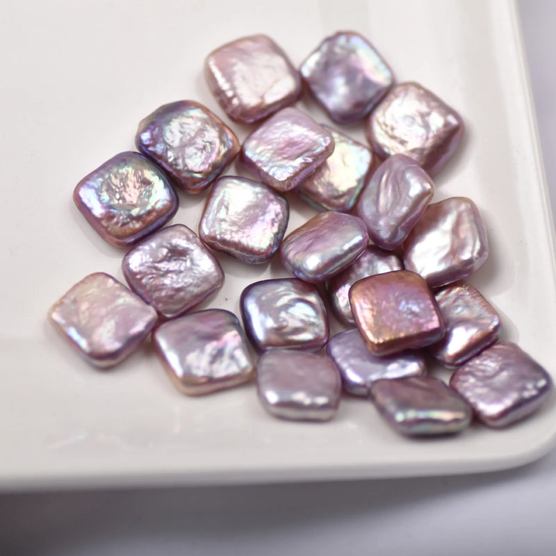 Baroque Purple Square Pearls 12mm DIY Jewelry Earrings