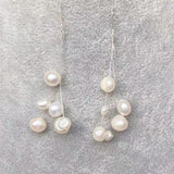 Baroque Tassel Pearl Earrings S925 Sterling Silver Drop Earrings